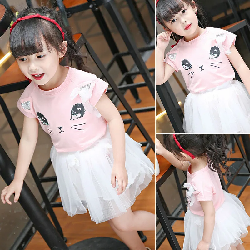 Girls Summer New Baby Girls Clothing Sets Fashion Style Cute Cat T-Shirts+ Butterfly Mesh Ball Gown Skirt 2Pcs Girls Clothes Girls Summer New Baby Girls Clothing Sets Fashion Style Cute Cat T-Shirts+ Butterfly Mesh Ball Gown Skirt 2Pcs Girls Clothes