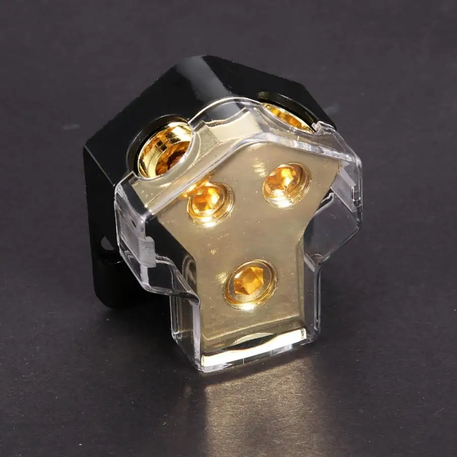 

Car Audio Power Supply Distribution 1*1GA In 2*4GA Out Block Splitter Power Ground Distribution