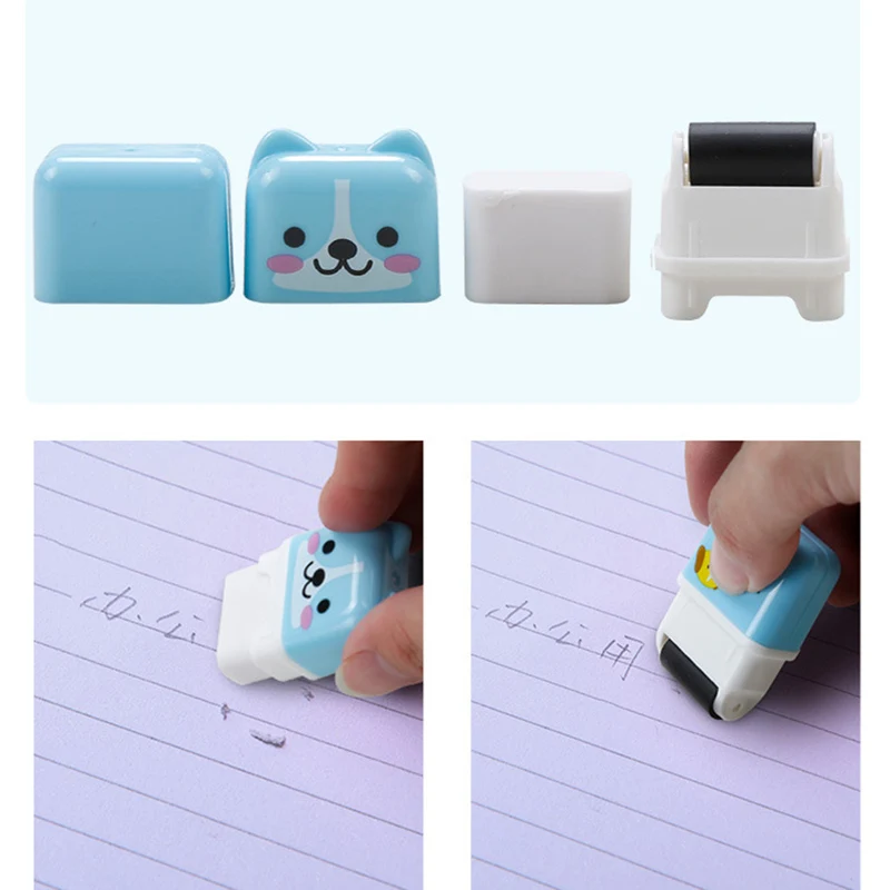 

1PC Creative Cartoon Roller Eraser Cute Cats Rubber Erasers For Girls Gifts Office School Supplies Correction Tools Stationery