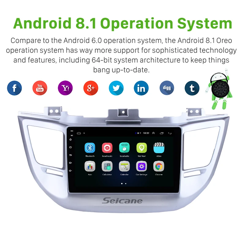 Seicane 9 дюймов Android 8 1 для Hyundai TUCSON 2014 2015 2016 2017 2018 Автомобильный GPS плеер радио