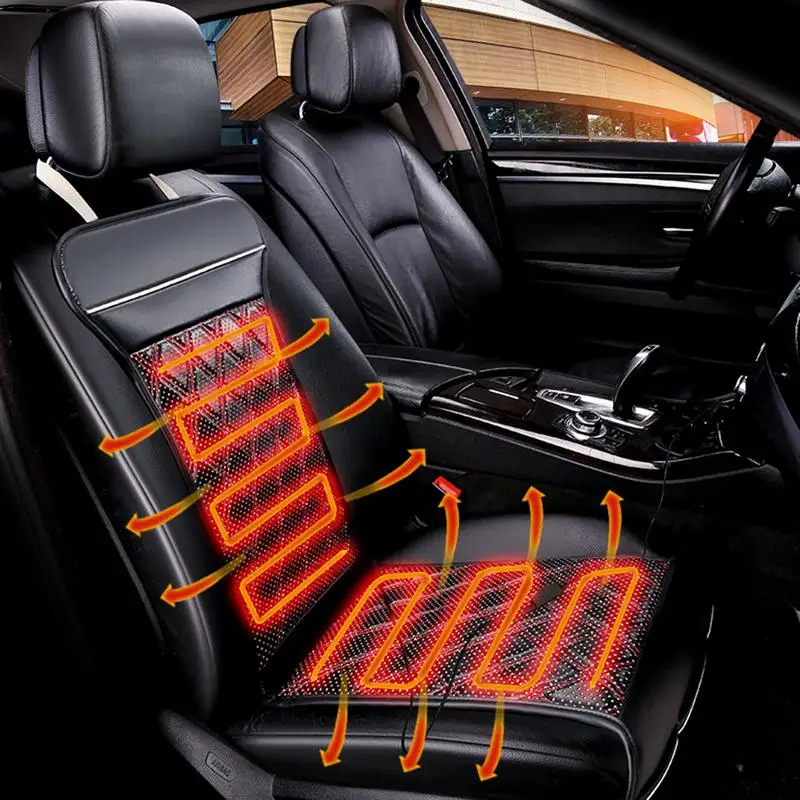 Car Heated Seat Covers Rhombic Pattern Auto 12V Heating Heater Cushion