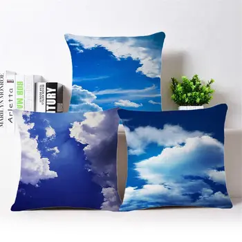 

Sky scene Linen Cotton Fashion Throw Pillow Case Cushion CaseHome Gifts Single Sides Printing Soft Back Cushion