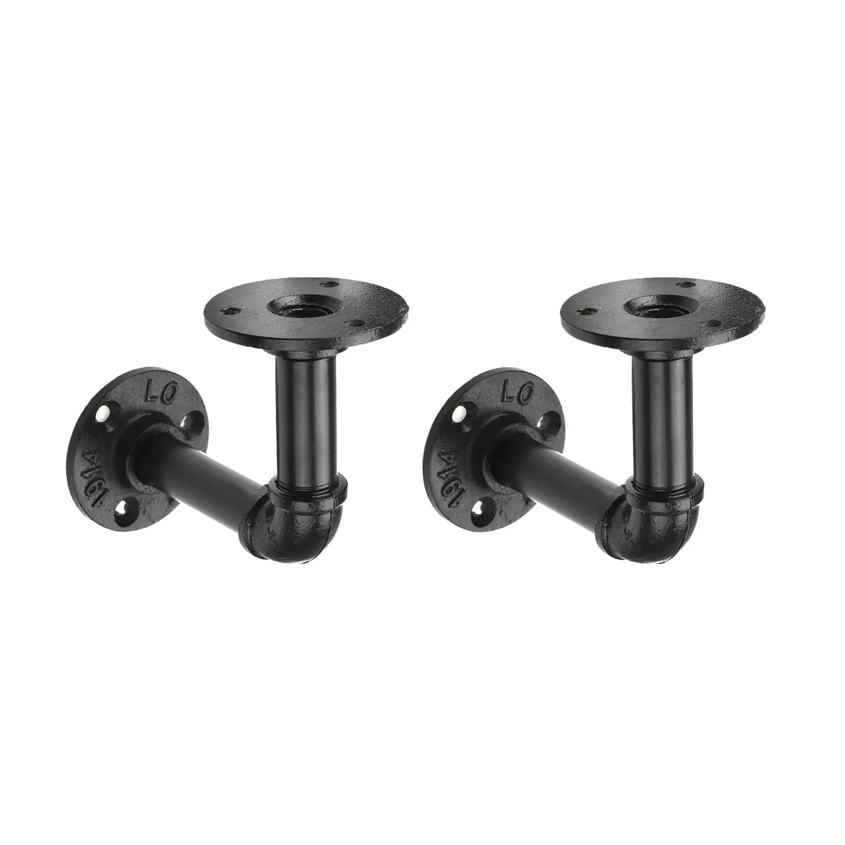 2 قطعة خمر أسود الحديد انابيب الجرف المقوسة جدار الجرف التخزين حامل رفوف Bethroom خزانة DIY ديكور