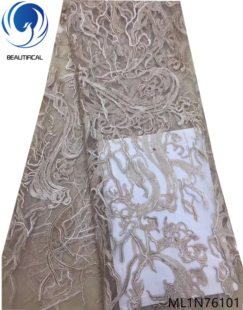 

Beautifical African tulle laces fabrics 2019 high quality laces fabric dress wedding lace fabrics for women 5yards/lot ML1N761