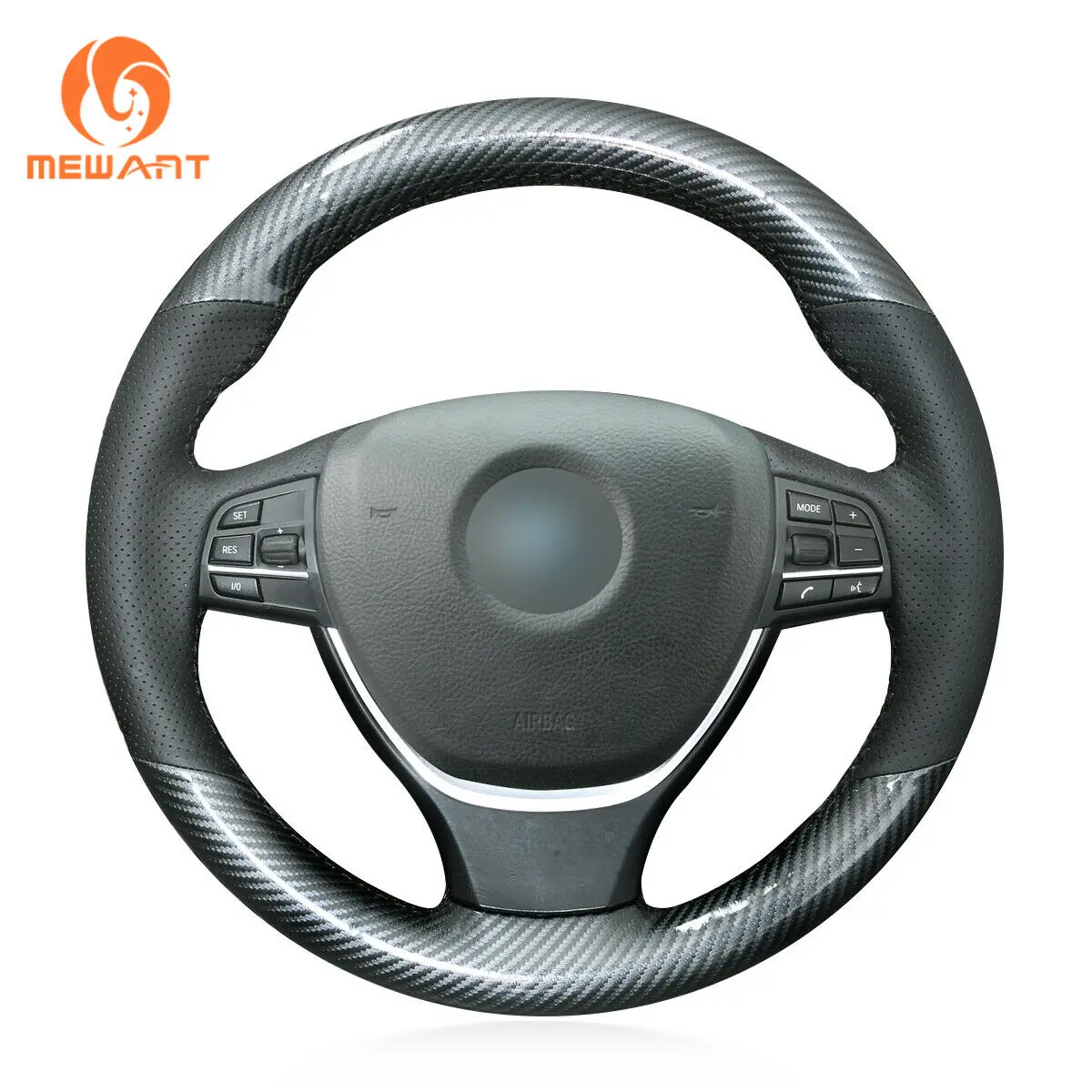 cheap Steering Wheel Cover Wrap Around Sewing by Hand Black Leather Steering Cover for BMW 5 Series F07 F10 F11 F18 F06