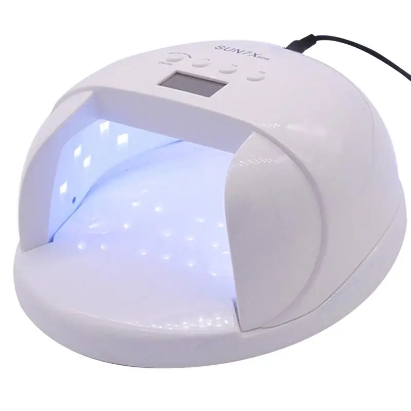 

60W LED UV Nail Equipment Gel Polish Lamp Light Curing Manicure Machine Timer for Nail Art with US Plug (White)