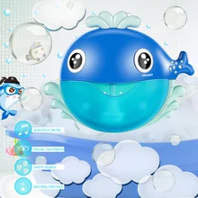 Синий пластиковый мультфильм краб автоматическая машина для пузырей музыкальное устройство для мыльных пузырей смешная вода одна кнопка детские игрушки для ванной для детей