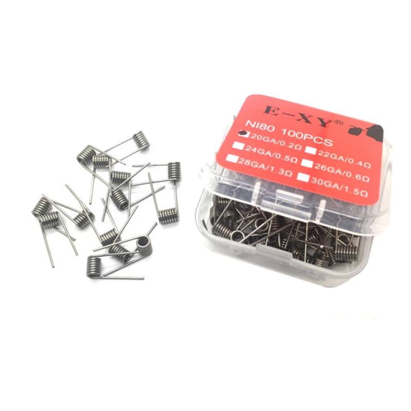 100pcs/Pack Ni80 Coil for Electronic Cigarette Prebuilt Coil Resistance RDA RTA Atomizer Heating Premade Coil Wire Heating Wir