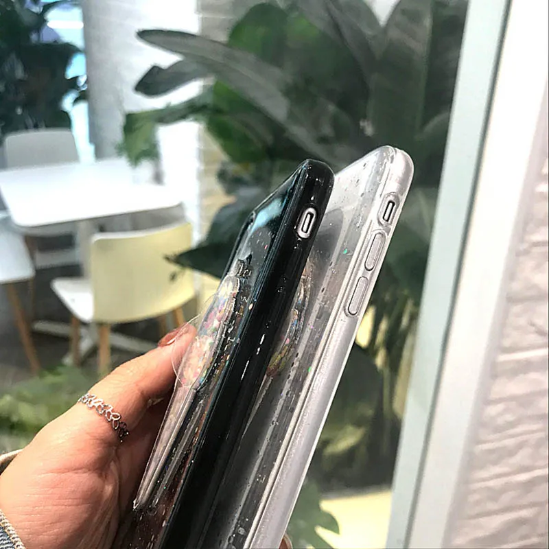 Милый Блестящий цветной чехол LOVECOM для iPhone XS Max XR 6 6S Plus мягкая задняя крышка из ТПУ