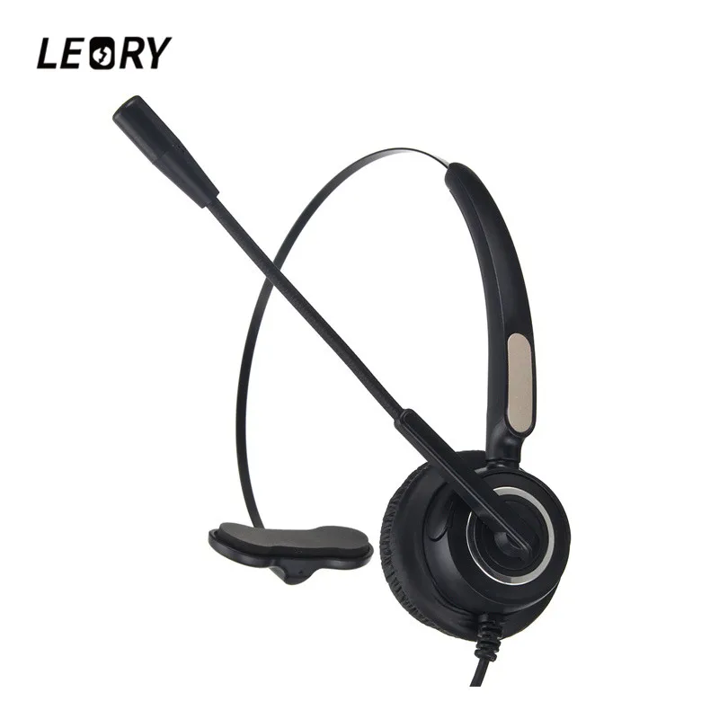 

LEORY RJ9 Plug Call Center Office Headphones Noise Reduction Service Business Headset Headphone with Mic