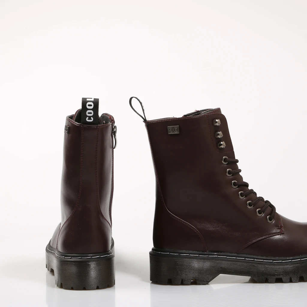 COOLWAY BOTINES CARDY BOTIN MILITAR BURDEOS Burdeos Polipiel Mujer Bordeaux  ANKLE BOOTS Woman Shoes Casual Fashion 68074|Ankle Boots| - AliExpress