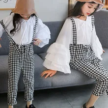 Школьный хлопковый комбинезон для малышей, детские штаны для девочек, длинные хлопковые детские комбинезоны для девочек, штаны, весенне-осенняя одежда для подростков