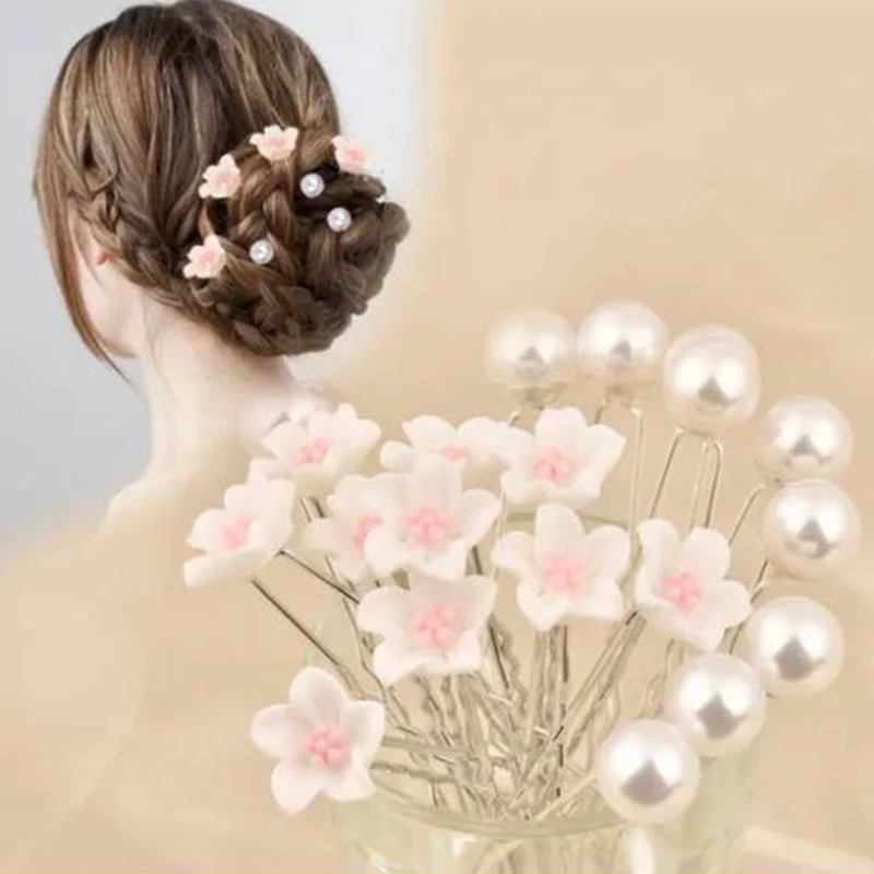 

MISM 20Pcs/Lot Bridal Wedding Hair Accessories 2.75inch Bridal Prom Clips Flower U-shaped Styling Hair Pins for Women Barrettes
