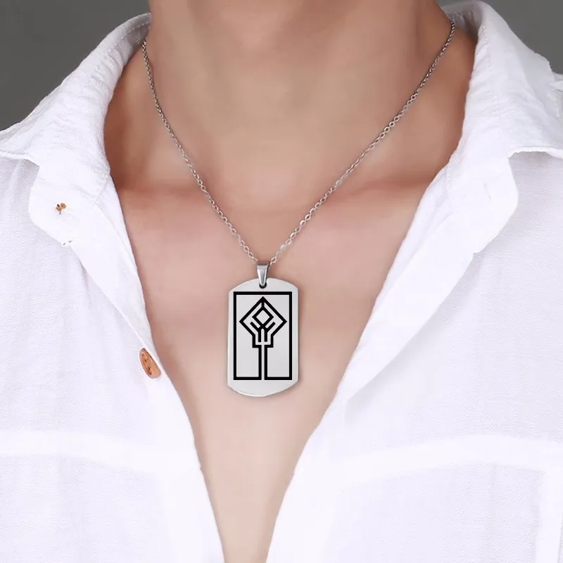 Vnox Бесплатная Персонализация гравировка Dog Tag simbolo sagrado del virya Религиозные Подвески