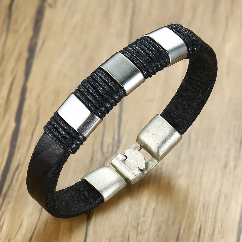 

Men bracelet Wristband Bands Bracele Cords Brazalet Ropes Brackelts Bangle Leather Brazalete Stylish Hombre Bileklik