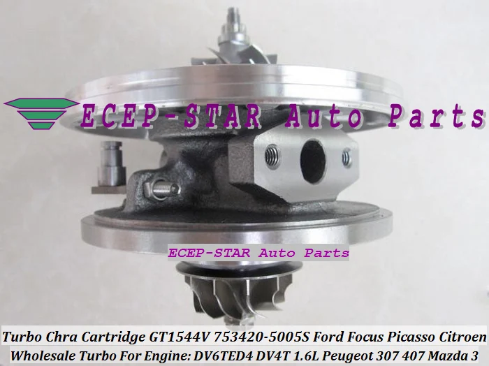 TURBO CHRA Cartridge GT1544V 753420-5005S Turbocharger for FORD Focus Picasso CITROEN Peugeot 307 407 Mazda 3 DV6TED4 DV4T 1.6L (4)