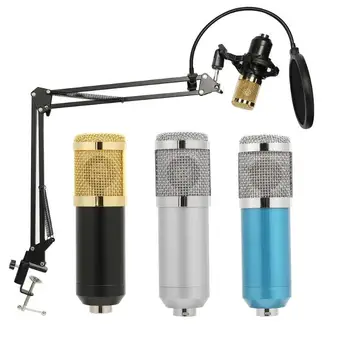 

Computer Condenser Audio 3.5mm Wired BM 800 Studio Microphone Vocal Recording KTV Karaoke Mic With Microfone Stand Holder Mount