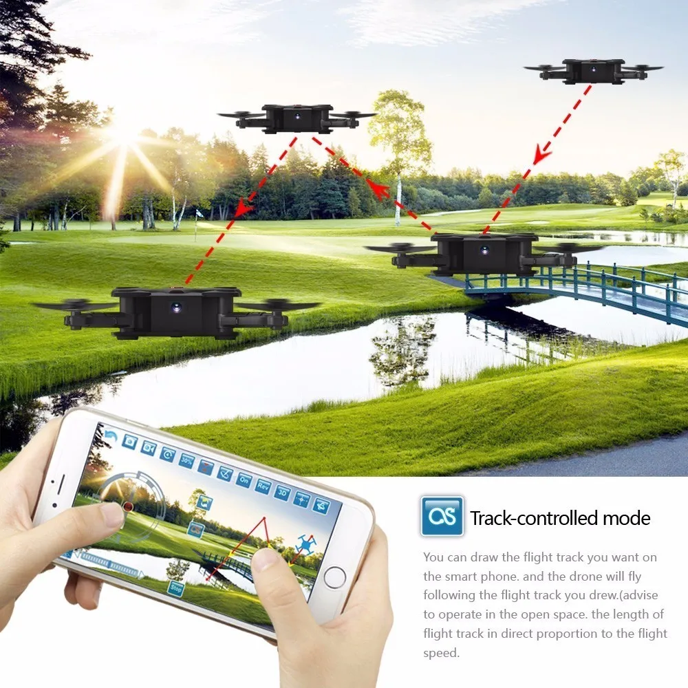 FQ777 FQ17W WIFI FPV Foldable Pocket Drone With 0.3MP Camera Altitude Hold Mode RC Quacopter BNF Version No Transmitter F20370/2