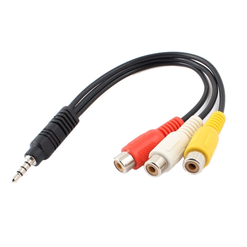 

AABB-3.5mm Male Plug to 3 RCA Female Audio Video AV Cable 22cm