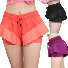 Быстросохнущая дышащая Спортивная юбка шорты двухслойные фитнес-теннисные Спортивные шорты для йоги спортивные шорты для йоги для бега femme coton giyim