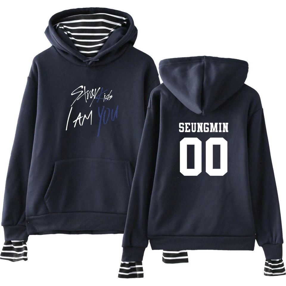 LUCKYFRIDAYF 2018 Stray Kids I Am You Fans Fashion Warm Hoodies Cool Warm Fans Long Sleeve Sweatshi