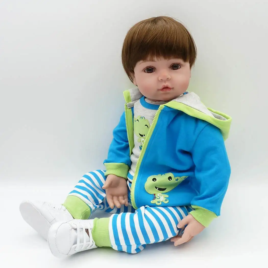 

NPK 19" 48cm 3/4 Silicone Doll bebe reborn menino doll Reborn Baby boy toys for children Xmas Present 100% safe and non-toxic
