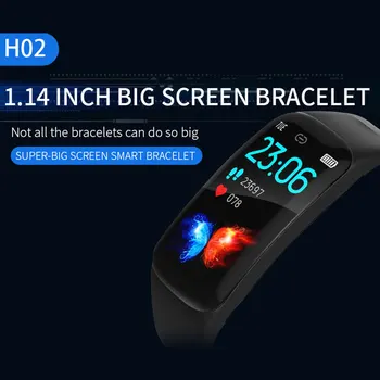 

KISSCASE 1.14 Inch Full LED Screen Bluetooth Smart Watch Heart Rate Blood Pressure Test Sprots Wristband Waterproof Bracelet