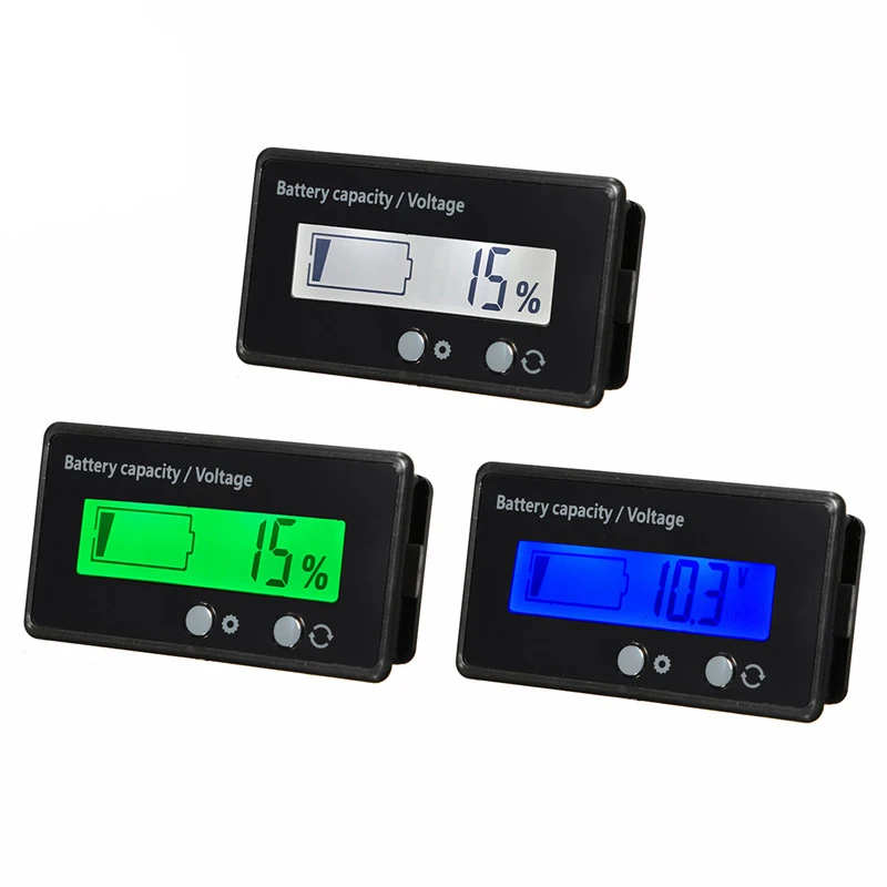 

12V 6-63V LCD Acid Lead Lithium Battery Capacity Indicator Digital Voltmeter Tester