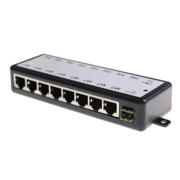 Новый горячий 8 портов PoE, сплиттер, инжектор для CCTV сети камеры питания через Ethernet