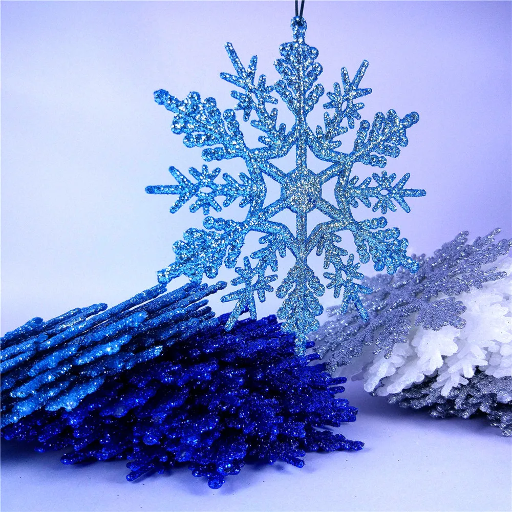 32pcs 10cm Fake Snowflake Christmas Tree Ornament Children Birthday Party Supplies Decorations Instant Snow For Frozen Party