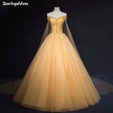 cape quinceanera gold dresses dress sweet gown prom ball sleeve years vestidos formal debutante anos short colors