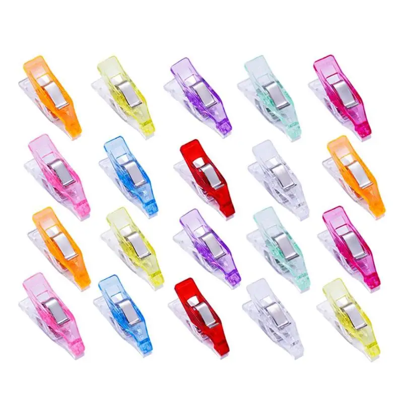 

20pcs/50pcs/100pcs/lot Clamp Strong Edge-wrapping Plastic Clip Holder Clamp for DIY Patchwork Clip Quilting Hemming Craft Sewing
