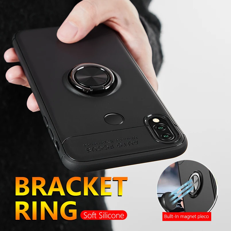 

Magnetic Shockproof Finger Ring Cover For Huawei P20 Lite P20 Pro P Samrt Silicone Case Back Phone Cases For Huwei Mate 10 Lite