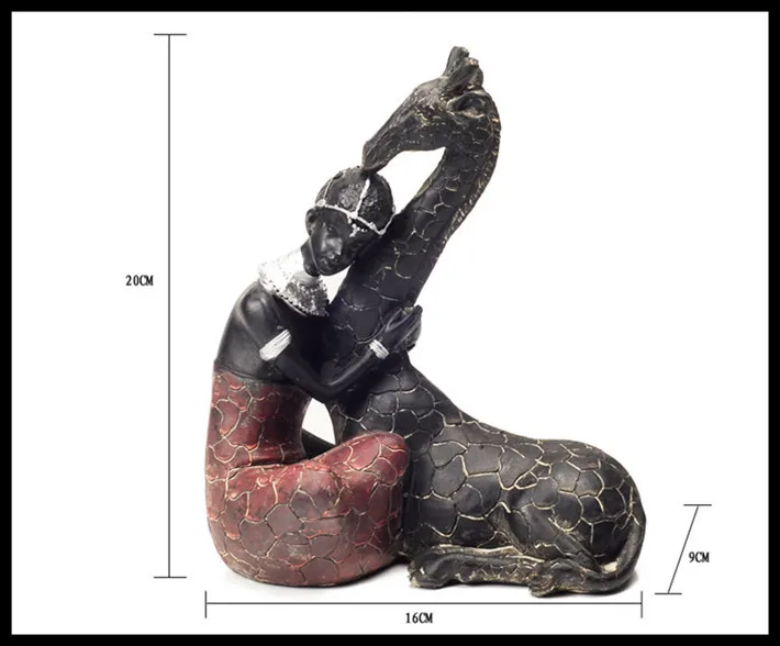 Африканские украшения Ретро Смола фигурка модель украшения дома аксессуары ElimElim