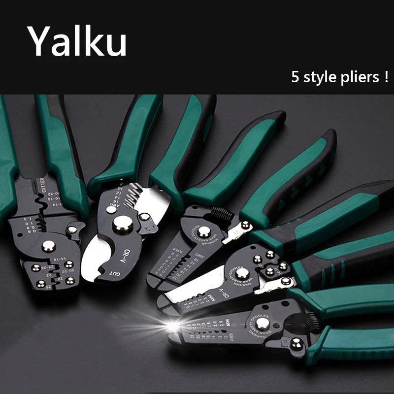 Yalku Professional Pliers Hand Repair Tool Pliers Crimping Tool Cable Wire Stripping Pliers Nipper Cable Wire Stripping Tool