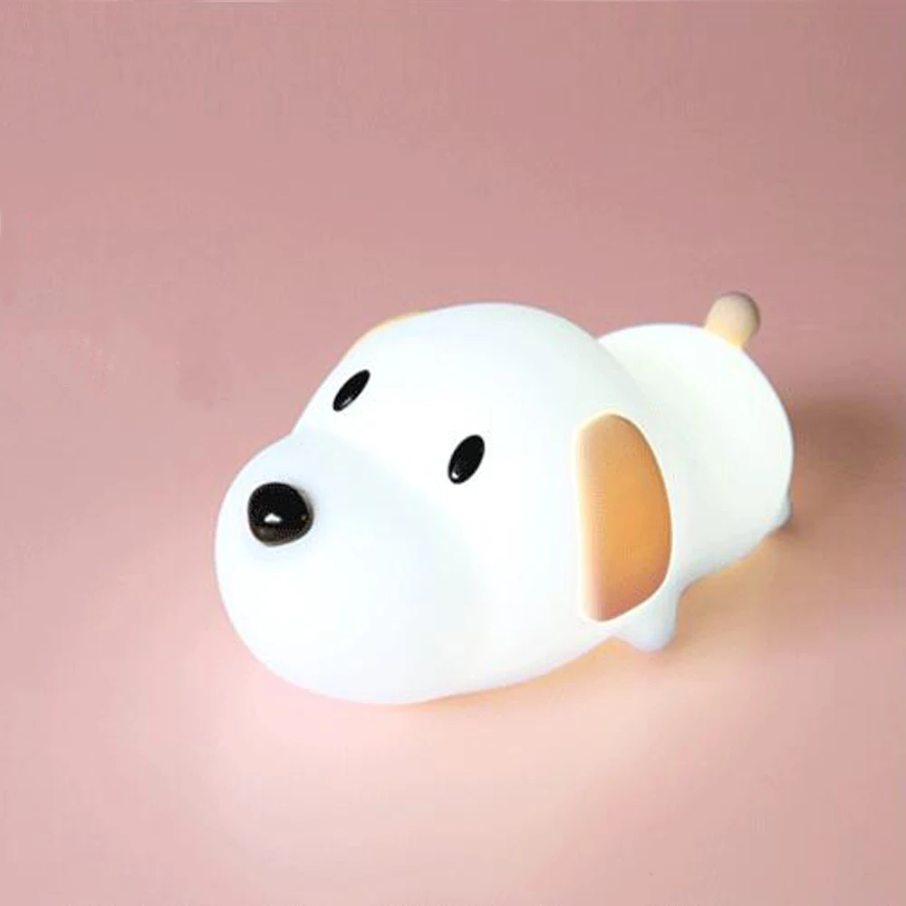

Atmosphere Timed LED Night Light Rechargeable Stepless Dimming Cute Dog Sleep Light Home Decor Bedside Lamps Child Creative Gift