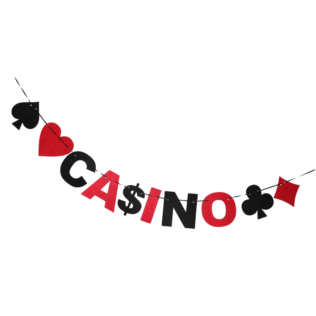 

Funny Casino Card Suits USD Sign Bunting Banner Party Club Hanging Decoration Festive & Party Supplies