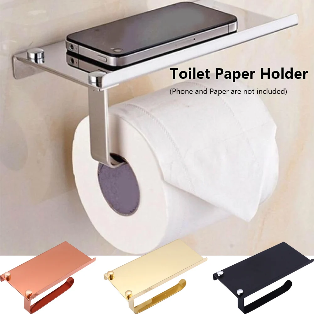 1 PC Muurbevestiging Roestvrijstalen WC Tissue Telefoon Beugel Badkamer Toilet Roll Paper Holder Opslag Plank Rek 1 PC Muurbevestiging Roestvrijstalen WC Tissue Telefoon Beugel Badkamer Toilet Roll Paper Holder Opslag Plank Rek