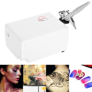 

Mini Nails Airbrush Gun Air Compressor Kit Air-Brush Nail Art Painting For Art Car Model Tattoo Nails Tool Set