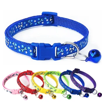 

Polyester Cat Puppy Lovely Adjustable Necklace Collar Pets Collars Pet Supplies with Bells 1PC Cute Dog Collars Hot Sale