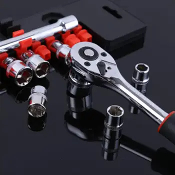 

12Pcs 1/4-Inch Socket Wrench Set CR-V Drive Ratchet Wrench Spanner for Bicycle Motorcycle Car Repairing Tool Set Common Sockets