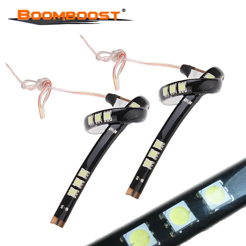 Buy 2 pieces 12V 30CM led strips car smd 15 LED strip chassis soft article lamp traffic wheel light 5050 1.2W Decorative Light