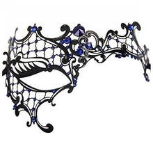 LBER Глянцевая металлическая филигрань маска призрака для Венецианского маскарада черный+ синий