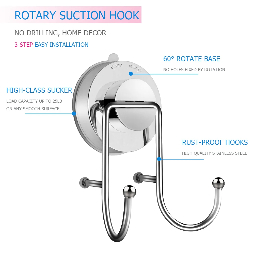 Съемное вакуумное всасывающее полотенце для чашек для ванной из нержавеющей стали, крючки для халатов, настенный крючок, держатель для ванной комнаты и кухни