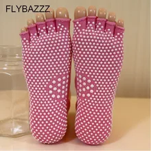 1 пара Professional женские носки для йоги Half Toe Нескользящие женские массажные спортивные носки Half-fingers хлопок теплый тренировочный шланг для бега