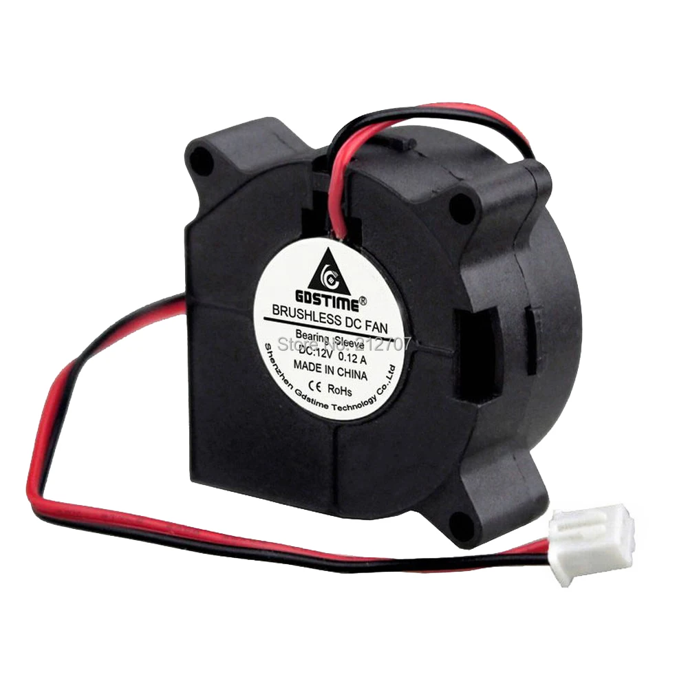 1 Pcs DC Blower Fan 12V 4020 2 Pin Black 40x20mm Brushless DC Cooling Blower Fan