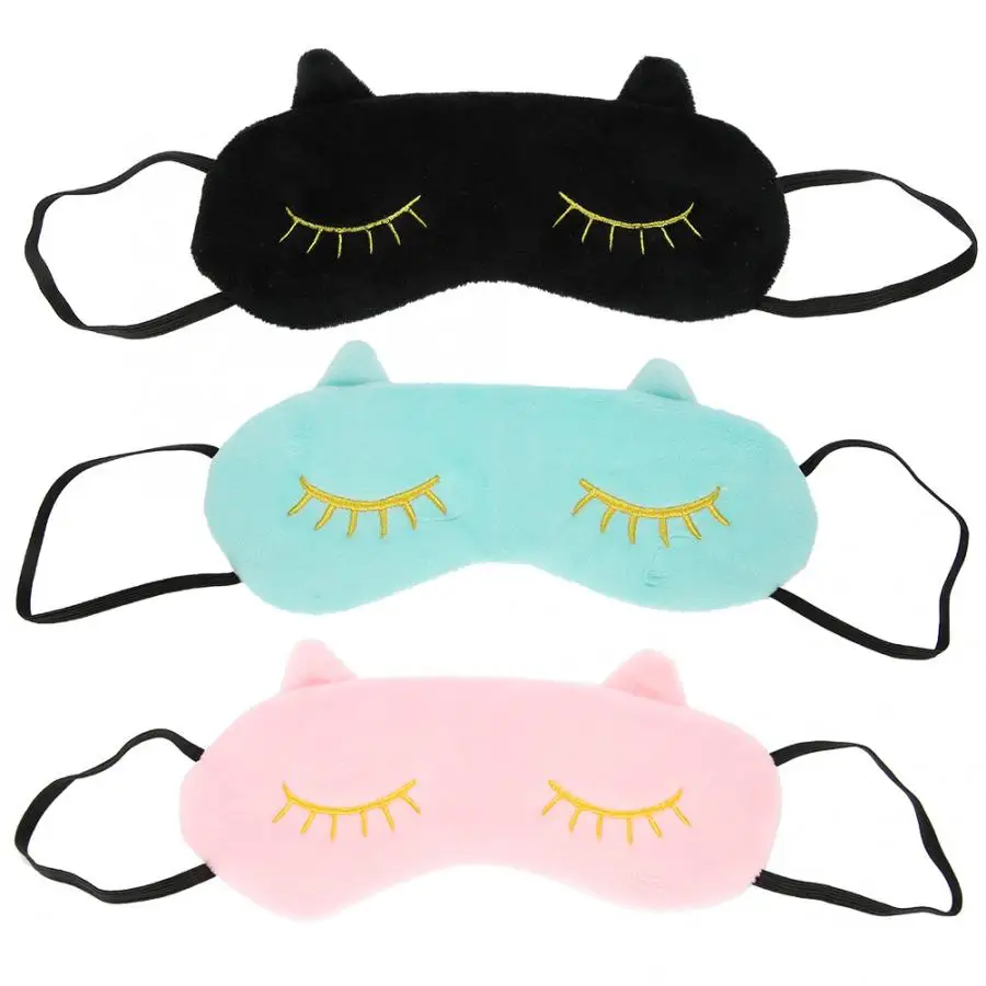 3 цвета милые животные повязка на глаза, маска для сна с изображением милого котика, с рисунком глаза, повязка на глаза для сна v