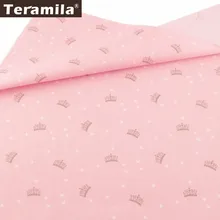 Teramila розовый Tela Twill швейный материал хлопок ткань метр текстиль DIY Tissus печатная корона стиль пэчворк Boneca Tilda