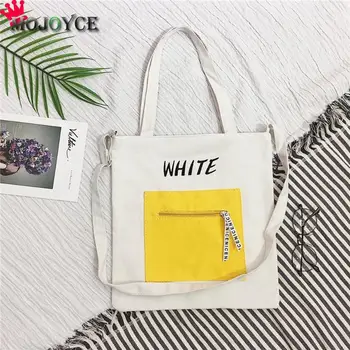 

Letter Print Shoulder Messenger Handbags Women Large Capacity Shopping Totes Casual Satchel Canvas Crossbody Bags