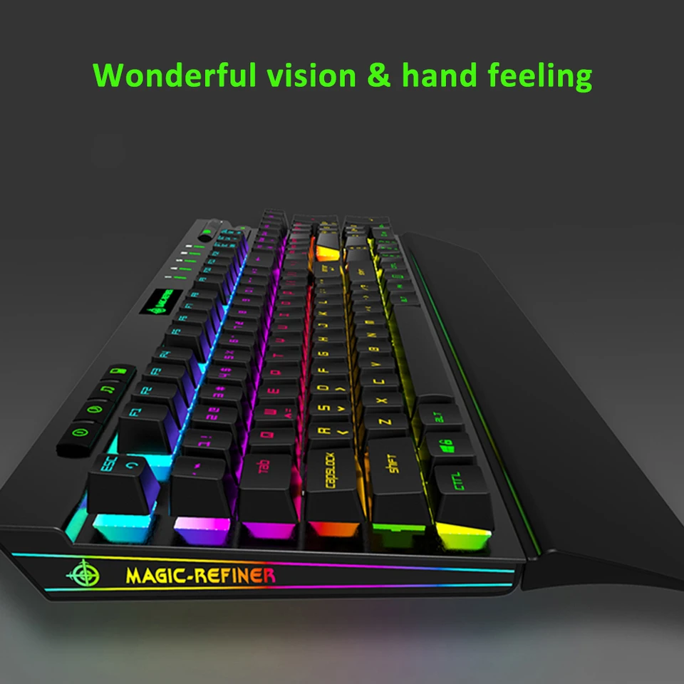 Magic Refiner Mk12 Mechanical Keyboard Gaming Keyboard Usb Wired Keyboards 12 Rgb 19 Backlight Mechanical Optical Switch 104 Key
